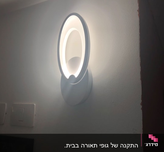 מנורת קיר עגולה עם תאורה לבנה